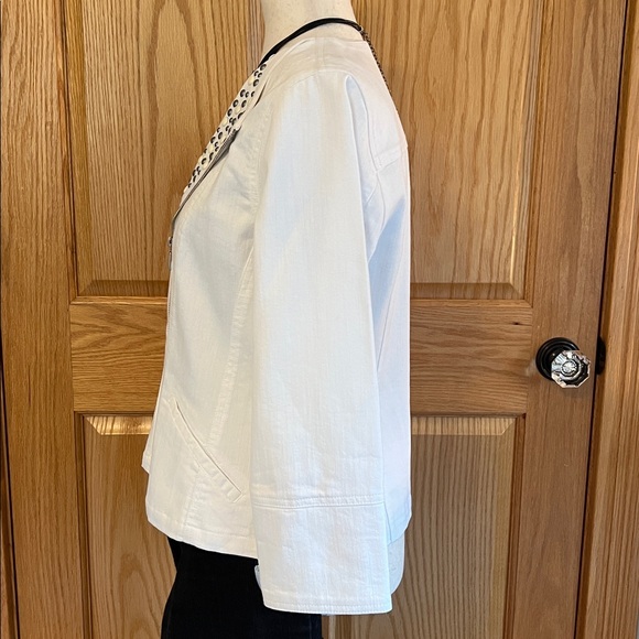 Ruby Rd. White Embellished Jean Jacket - Picture 4 of 8